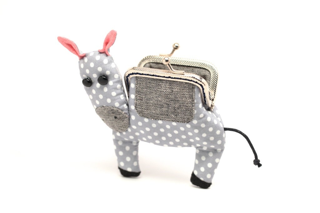 Little silvery grey mule clutch purse