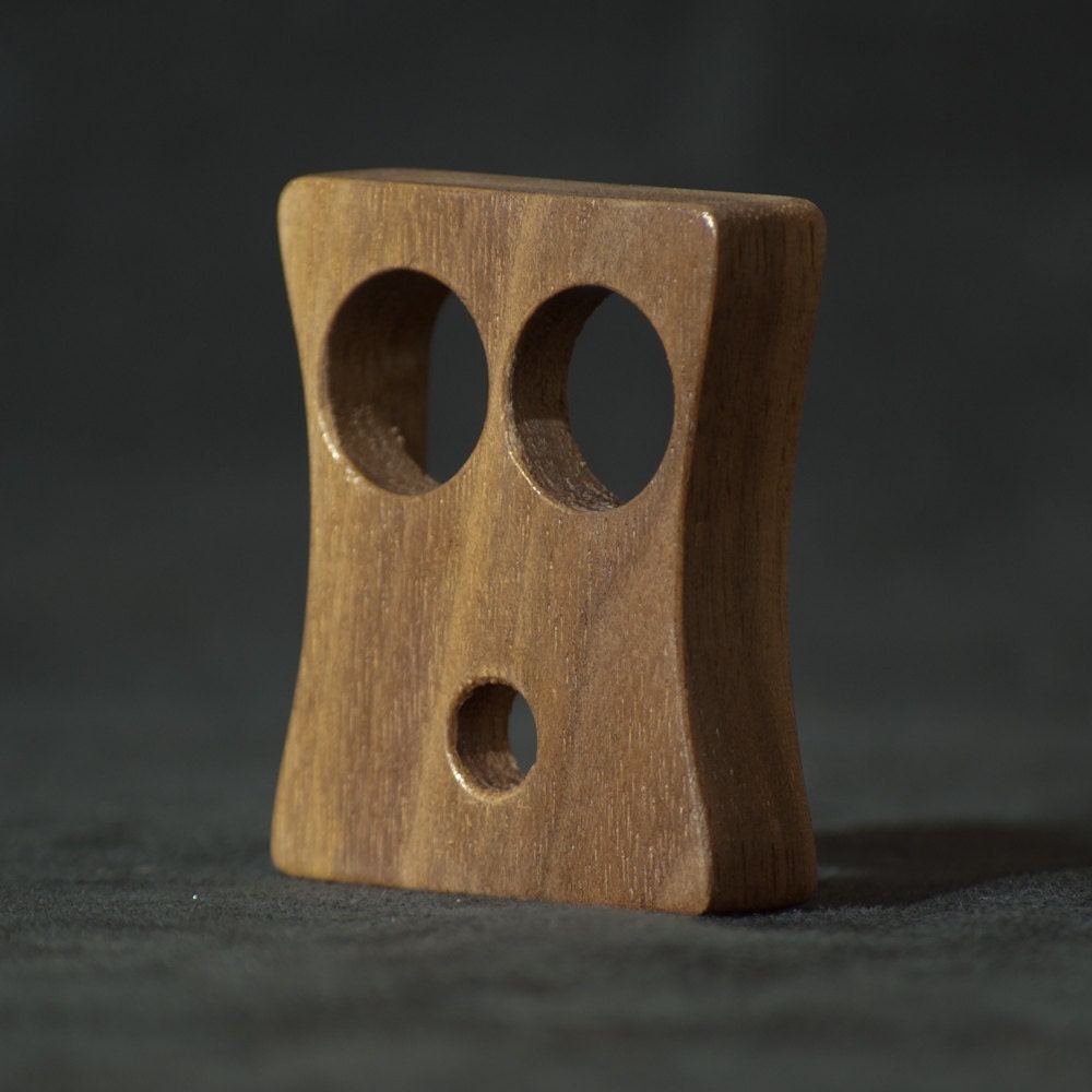 Walnut "Oh Face" Earbud Holder