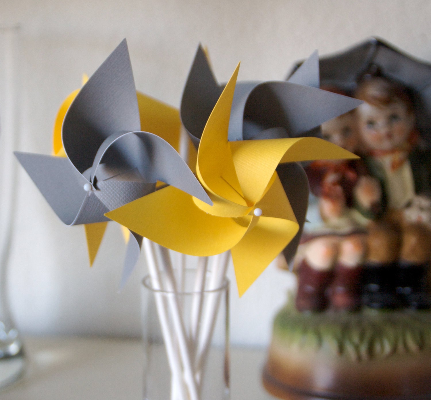 Wedding favor Birthday favor YOU PICK COLORS -12 Mini Pinwheels (Custom orders welcomed)
