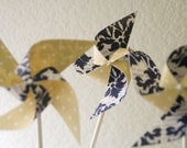 Wedding Navy and Yellow 12 Mini Pinwheels Navy Love (Custom orders welcomed) Il_170x135
