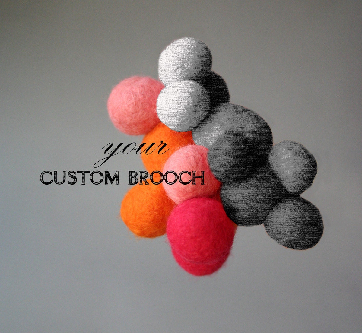 Color jewels, pure wool felt pin - custom made just for you - special gift for her