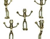 SALE Robot Spark Plug Metal Sculpture Re Purposed Frantic Robot