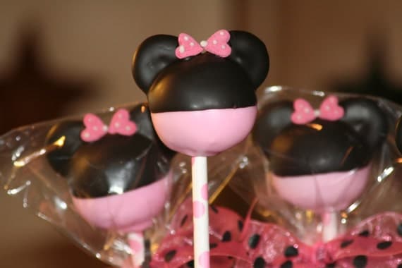 Mom's Killer Cakes & Cookies ORIGINAL DESIGN Skirt and Bow Pink Minnie Mouse Inspired Cake Pops Il_570xn
