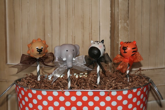 Mom's Killer Cakes & Cookies Original Safari Tiger, Elephant, Lion, Zebra Jungle Zoo Cake Pops Il_570xn
