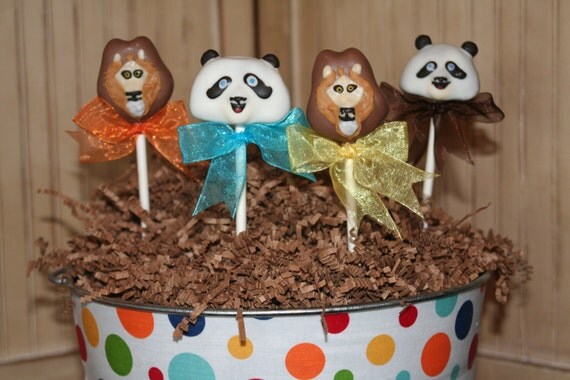 Mom's Killer Cakes & Cookies For Gwynn Wasson Designs Panda And Lion Cake Pops Coordinates With GWD's Circus Train Printables Il_570xn