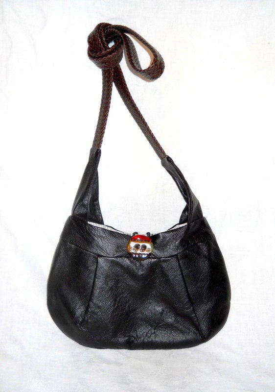 Over The Shoulder Black Leather Purse