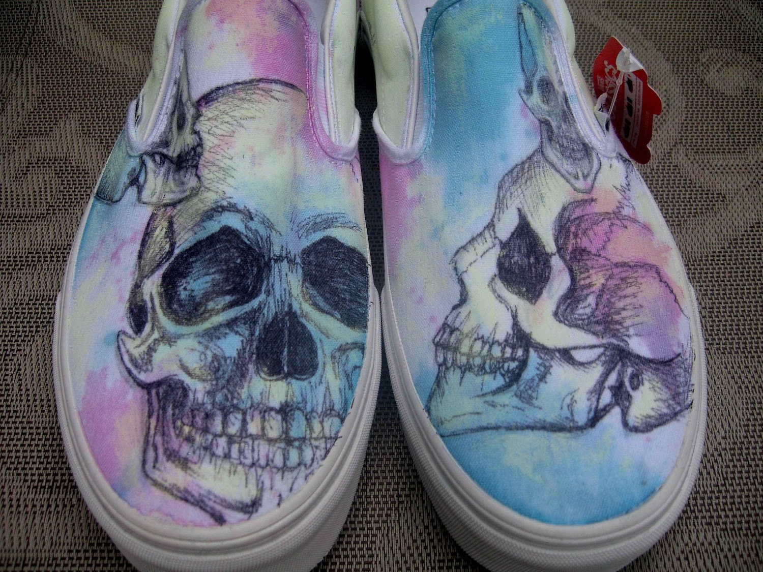 Glow in the Dark Skull Customized Vans Sneakers