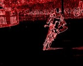 Red Neon U.S Cycling  8x10 Abstract Photography Print