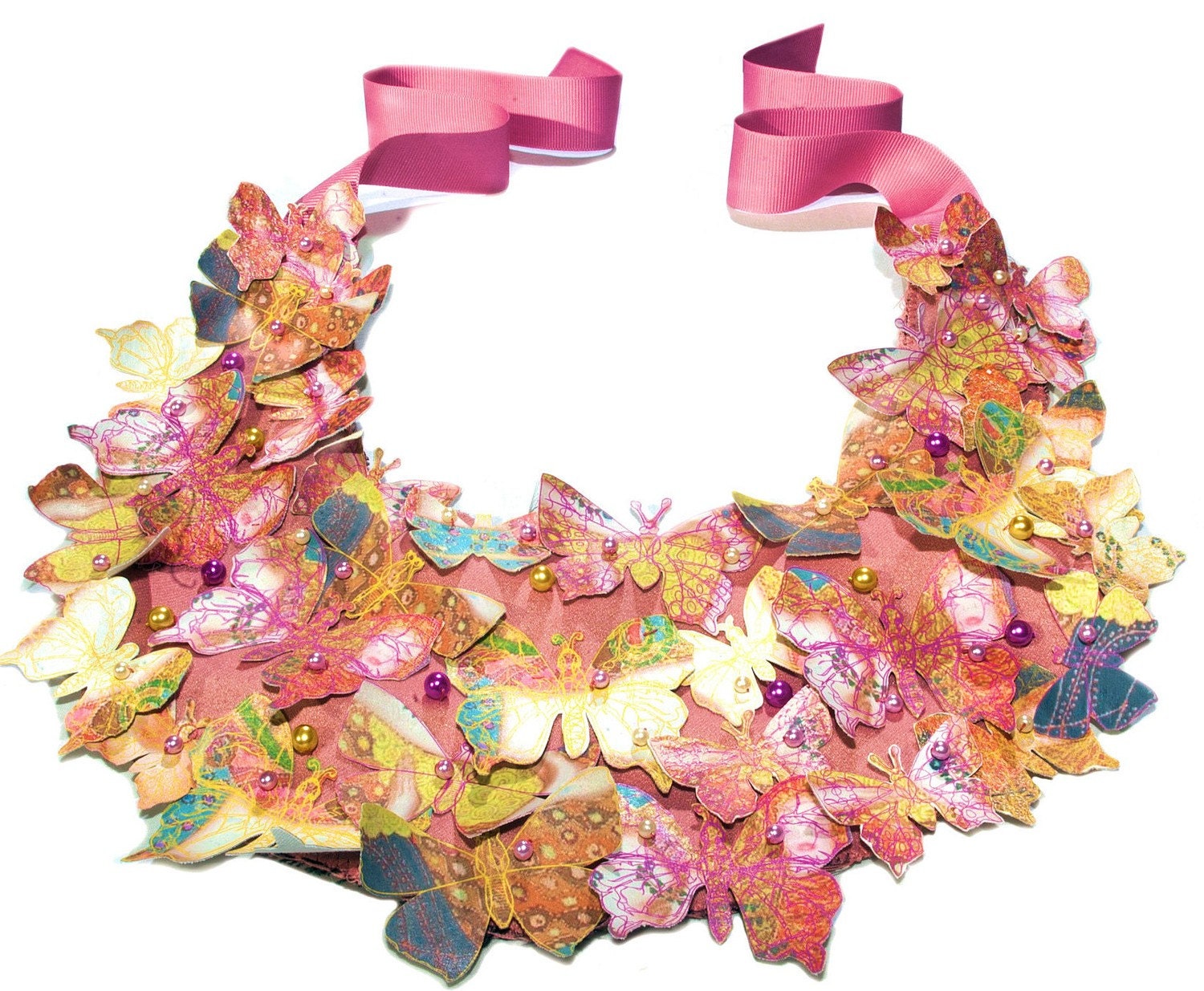 Statement Butterfly Bib Necklace in Fall shades as seen on Vogue.