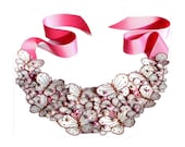 Bib Statement Necklace in Gorgeous Pink with Butterflies as seen on Vogue.