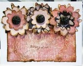 3D Handmade Flower Greeting Card "thinking of you"