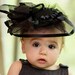 Baby Hat - Classic Black Fascinator for Babies and Little Girls -CUSTOM ORDER