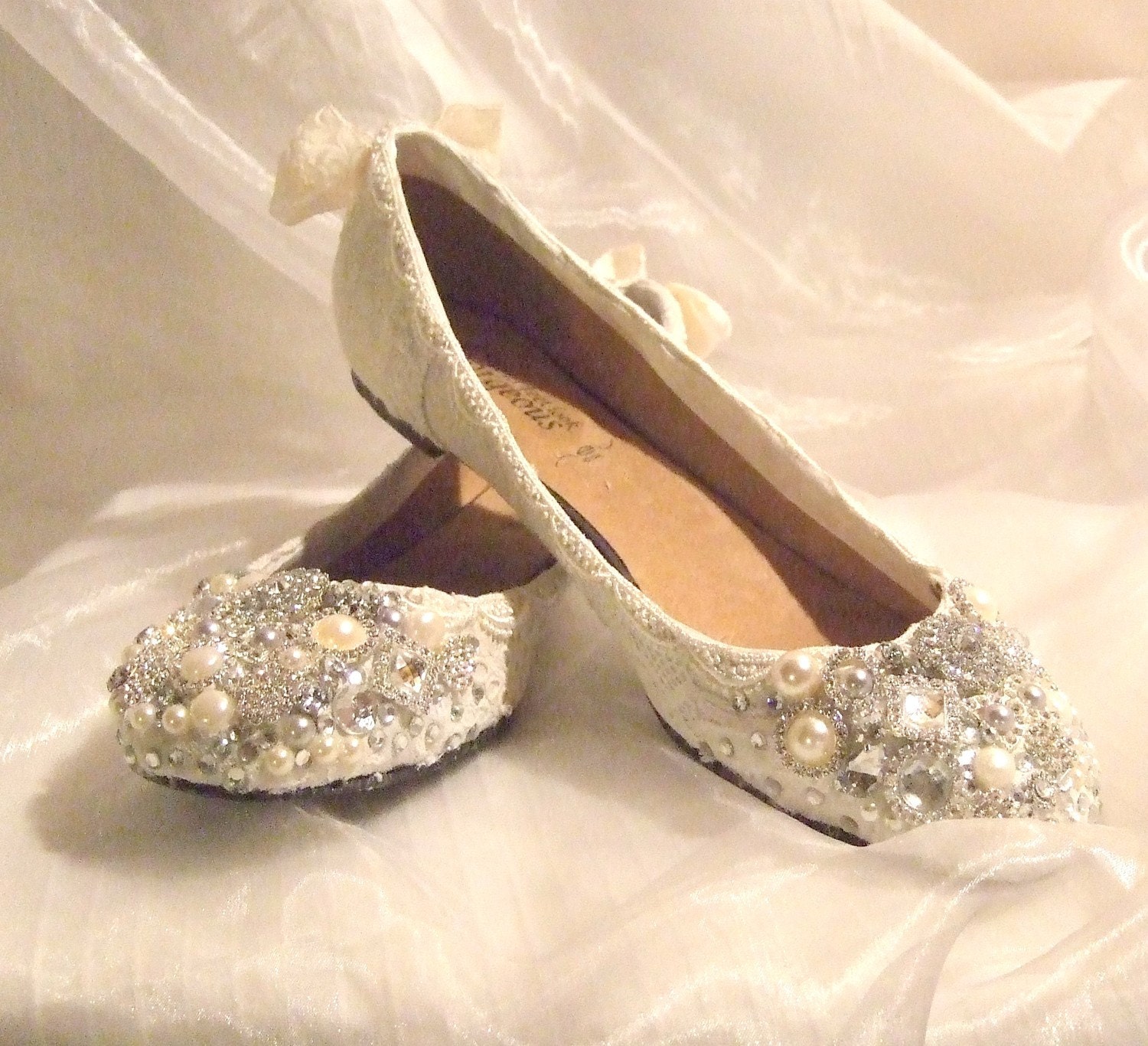 Twinkle Toes Ballet Flats...vintage lace and Swarovski crystals and pearls