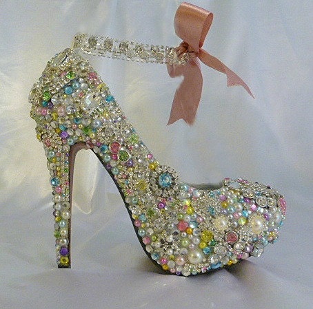 Cinderella's Wish with pastel touches and jewelled ankle strap with bow