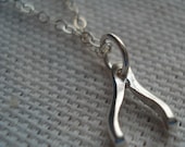 Wish Necklace Make a Wish in the New Year Sterling Silver Small Delicate Charm Lucky Tiny