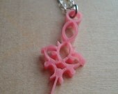 Pink Neckalace Time Flies Away Delicate Pink Clock Hand Silhouette Laser Cut Outline Simple