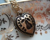 Heart Necklace We Make a Good Pair Charming Heart Shaped Charm Vintage Inspired Nostalgic Romantic Anniversary Pun Long Distance Love