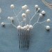 Delicate Wire Wrapped White Pearl Hair Comb, Perfect for Weddings, Brides, Bridesmaids, Graduation, Prom, Special Occasions, Black Tie