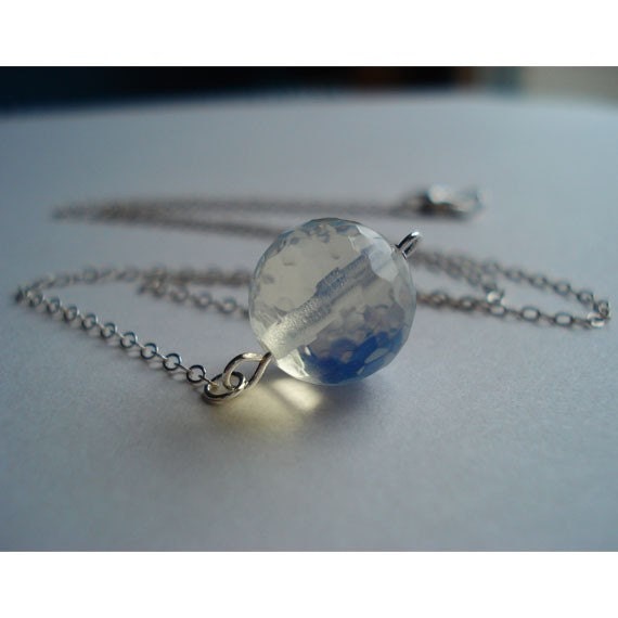 Delicate Opalite Necklace Sterling Silver Necklace, Perfect for Weddings, Brides, Bridesmaids