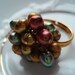 Pearl Ring Cocktail Statement Large Bold Green Gold Maroon Fresh Water Pearl Ring