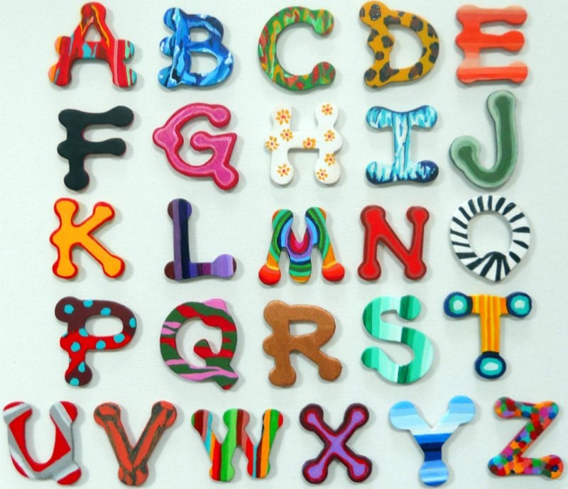Hand-painted Alphabet Magnets (set) - MADE TO ORDER