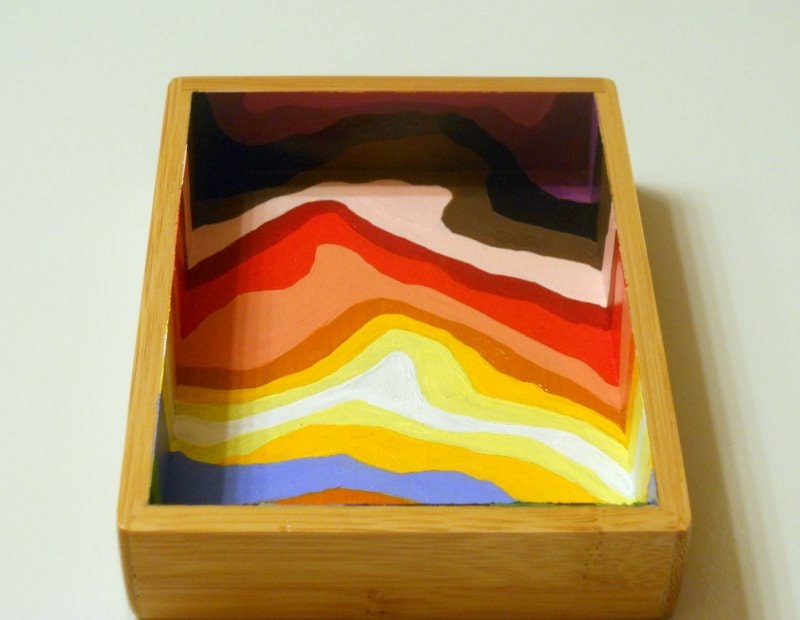 Rainbow Stripes small Bamboo Tray by Precious Beast - MADE TO ORDER