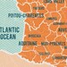 Personalized Map of France in Orange- Vintage style print 11x17