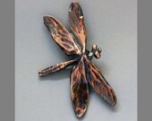 Little Dragonfly Brooch in Copper