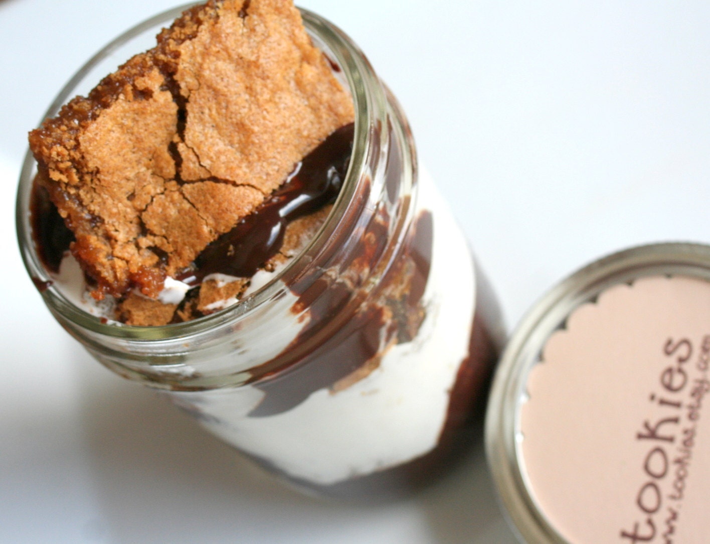SMORE's Bar Cookie Jar with Chocolate Ganache & Marshmallow Buttercreme Frosting 2 pack