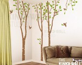 Tree Wall Decal Wall Sticker tree decal - Birch Trees Forest - 101in set of 3 trees - kk108