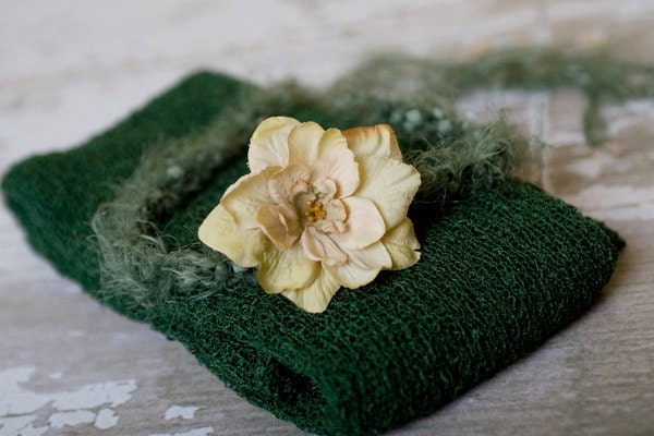 Newborn Photo Prop, Baby Halo, Knit Wrap Fabric Set, Newborn Prop, Flower Halo and Baby Wrap, Photography Prop, Soooooo Stretchy