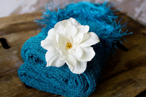 Newborn Photography PROP Baby Halo Set, Baby Wrap, Knit Wrap, Newborn Prop, BABY Halo, Flower Halo, Stretch Knit Wrap