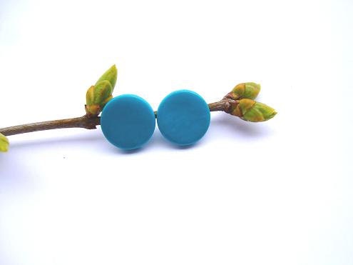 Turquoise Blue Stud Earrings- Stud Earrings- Every day jewelry - bloomyjewelry