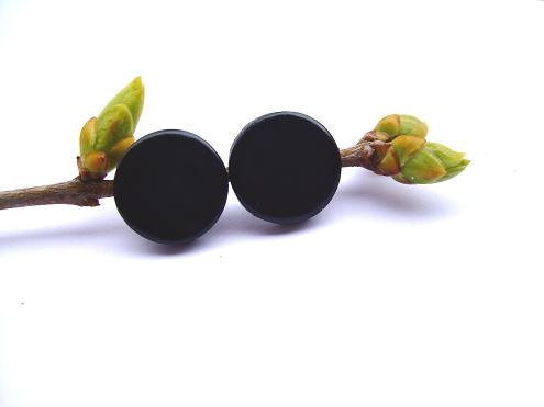 Black Stud Earrings- Darkness Stud Earrings- Black Ear Studs- Small Earrings Studs Posts- Halloween inspirations- Gift For Her. For him