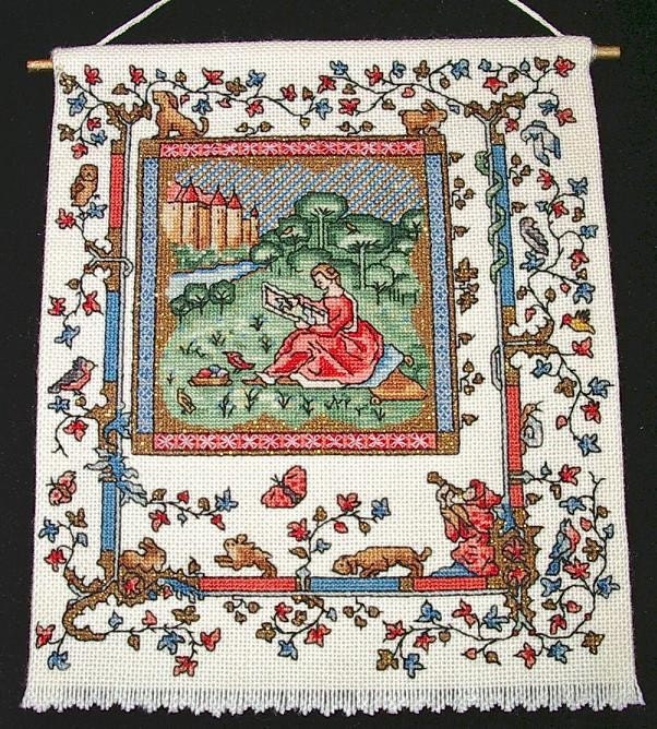 Medieval Tapestry, Dollhouse Miniature 1/12 Scale, Medieval Meadow on a Summer Day