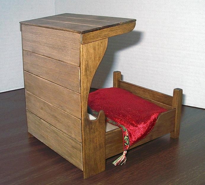 Tudor Half-Tester Bed, Dollhouse Miniature 1/12 Scale