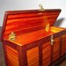 Dollhouse Blanket Chest, Dower Chest, Purpleheart & Tulip Wood - 1/12 scale Miniature