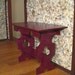 Medieval Purple Table, Sideboard, Gothic dollhouse miniature 1/12 scale, Purpleheart Wood