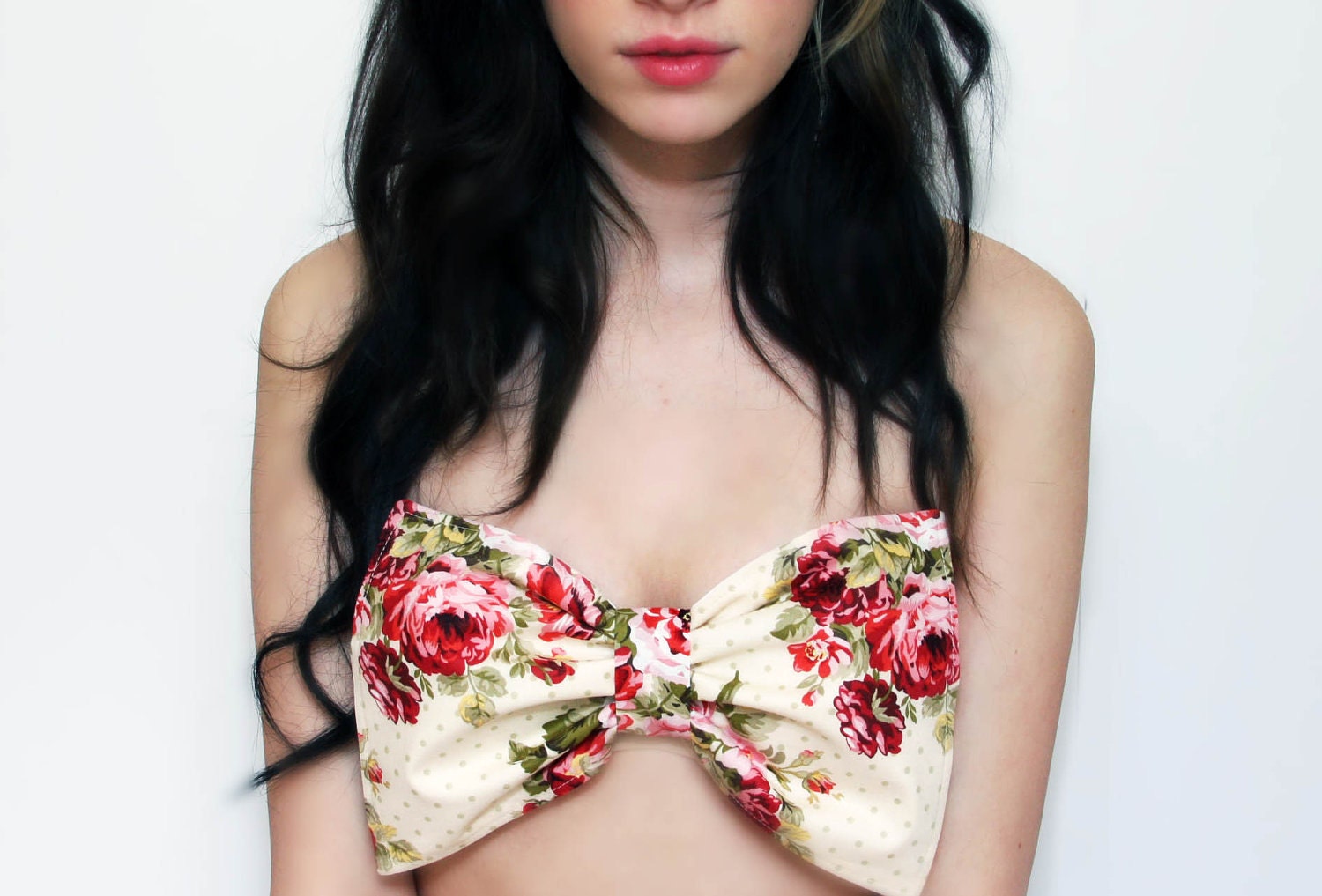 English garden floral bow bandeau only - Made to order