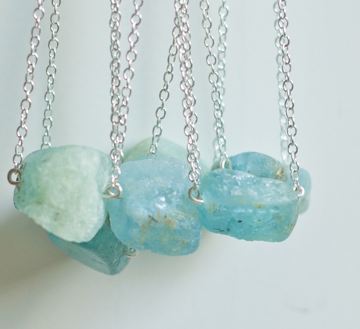 25% OFF - Aquamarine Nugget Necklace - last one