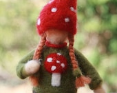 Needle Felted Christmas Gnome Girl Ornaments- Made to Order - heartfeltpassion