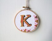 letter K embroidery hoop