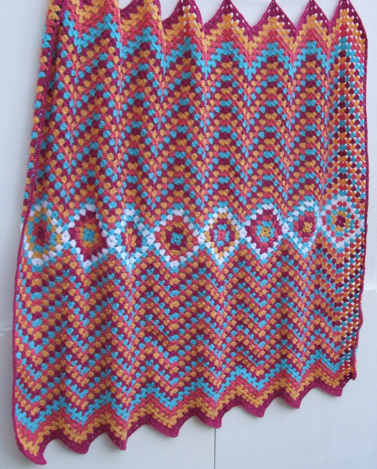 Crochet throw blanket Moroccan style