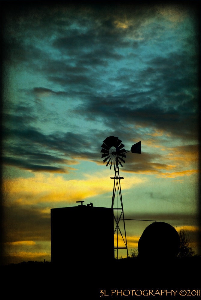 Western Photography-Southwest Art-Rustic Texas Fine Art Prints-Landscape-Windmill