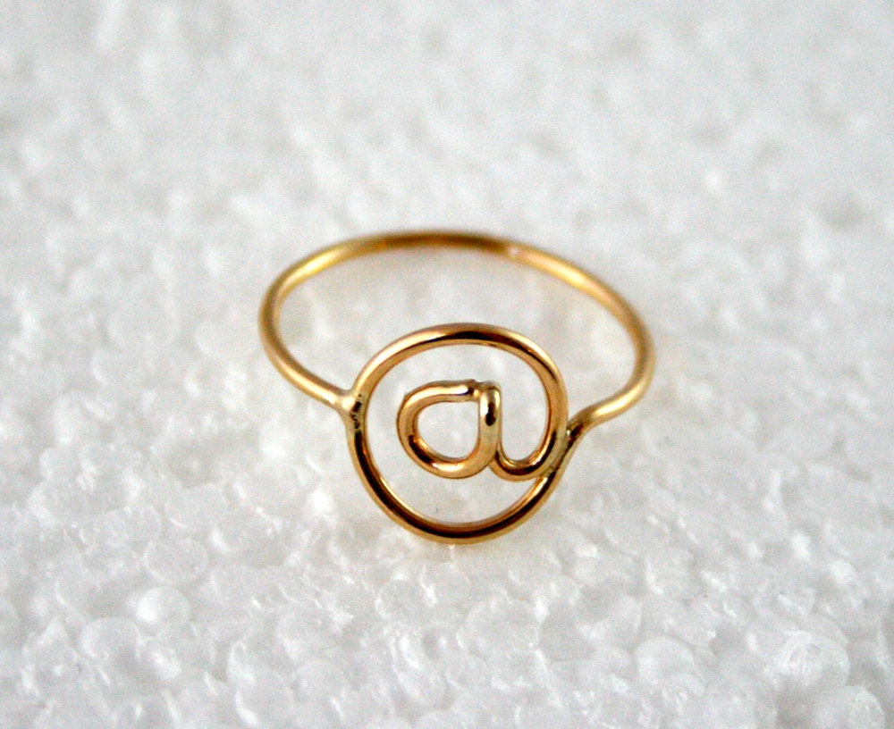At Symbol Ring 14K Gold Filled, Twitter Ring Email