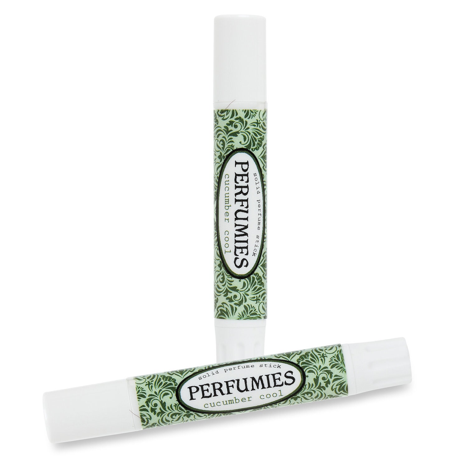 Solid Perfume Stick - CUCUMBER COOL: Handmade Travel Size Fragrance - All Natural Base - fresh, watery, cucumber, ozone, rain drops.
