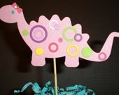 1 Girlie Dinosaur Cupcake Topper....girl, birthday, party