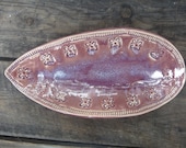 Teardrop Stoneware Dish in Raspberry // Ceramic Dish // Handmade Pottery Dish