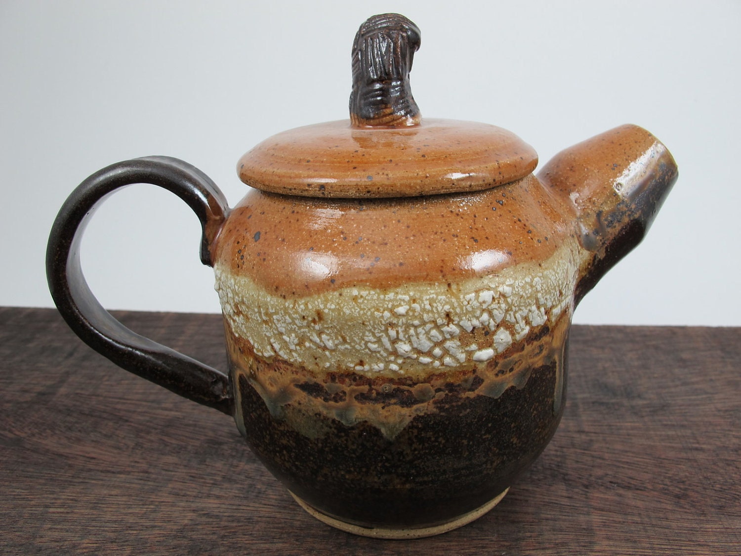 Stoneware Teapot in Brown Tones // Handmade Pottery Teapot