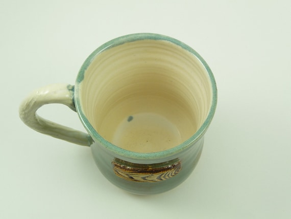 Ceramic Coffe Mug // Handmade Pottery Mug // Emerald Green